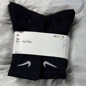 Nike Black Dri fit Crew Athletic Socks White grey Swoosh (6 Pack) Nike Unisex